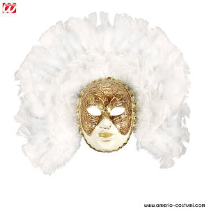 DELUXE FIDELIO MASK WITH WHITE FEATHERS