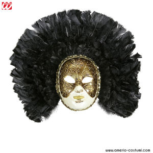 DELUXE FIDELIO MASK WITH BLACK FEATHERS