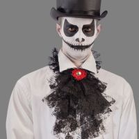 Jabot din dantelă neagră