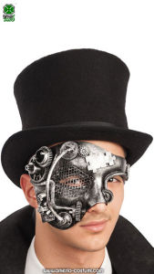 Demi-masque Steampunk argenté
