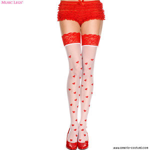 Opaque Hearth Prints Thigh Hi with Lace Top
