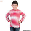 Camiseta listrada Branca/Vermelha Jr