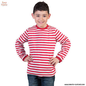 Pullover - rot und weiß gestreift