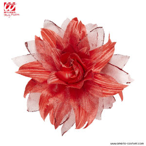 Molletta per capelli con Fiore con glitter Rosso