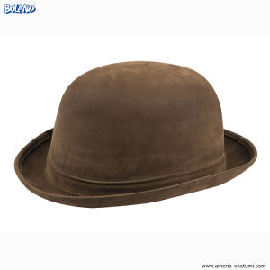 Bowler hat in brown velvet