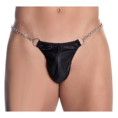 Tanga Fetish din Piele Ecologică cu Lanț