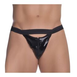 Jockstrap Vinyle Noir avec Zip