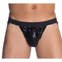 Schwarzer Perforierter Fetisch-Jockstrap