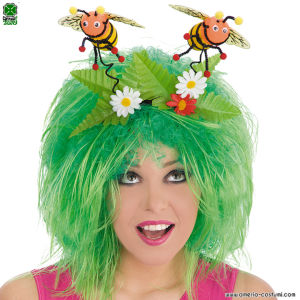 Stirnband mit Bienen und Blumen