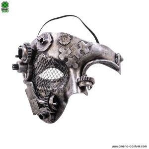 Silver Steampunk Half Face Mask