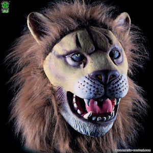 Máscara de león con melena de látex