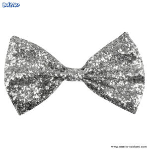 Silver Glitter Bow Tie 