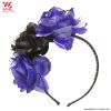 Cerchietto 3 Rose Viola-Nere con Glitter