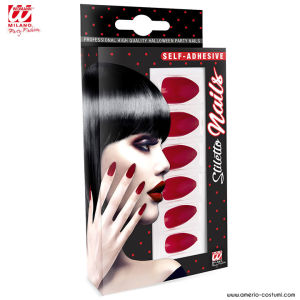 Cf. 12 STILETTO self-adhesive NAILS - BORDEAUX