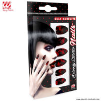 Vgl. 12 selbstklebende STILETTO-NÄGEL - BLACK BLOODY