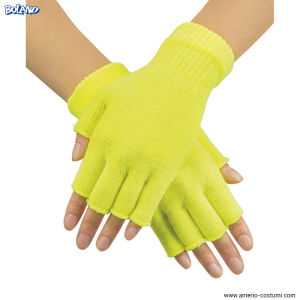 Mănuși fără degete din lână neon