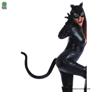 Queue chatte noire en peluche 70 cm