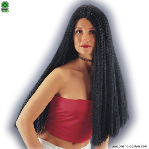 PERUCĂ LUNGĂ CU FRISE - NEGRU
