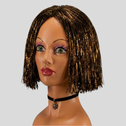 LAME' SHORT WIG WITH PARA - GOLD