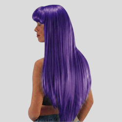 LONG WIG WITH FRINGE - PURPLE