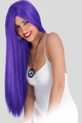 Parrucca LUNGA CON RIGA - VIOLA