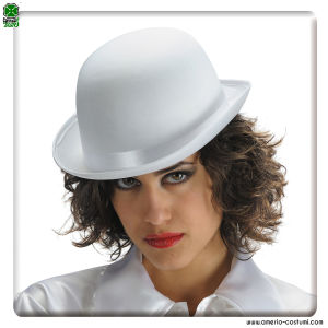 Chapeau melon en satin - Blanc