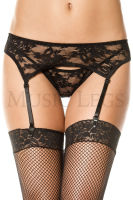 Lace Garterbelt with thong Black