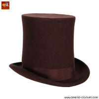 Sombrero de copa de lana marrón
