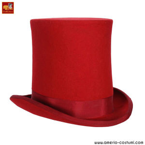 Pălărie cilindru lână – roșu