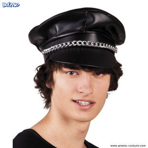 Casquette en vinyle BIKERS - Noir