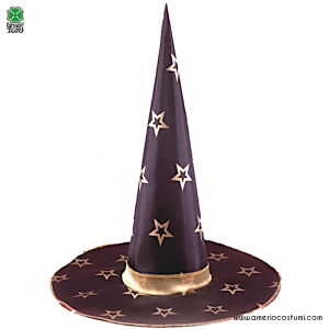 Sombrero de mago largo con estrellas