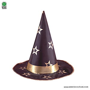 Short wizard hat with stars