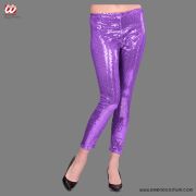 Leggings de lentejuelas moradas