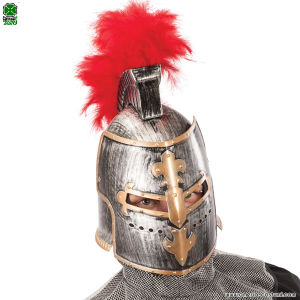 CASQUE MÉDIÉVAL AVEC CRÊTE ET VISIÈRE