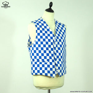 WAISTCOAT - WHITE/BLUE CHESS