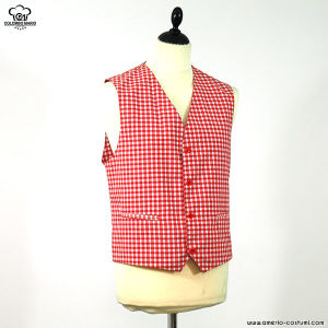 WAISTCOAT - WHITE/RED SQUARES