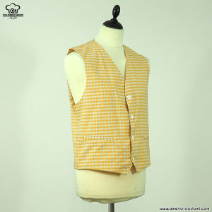 WAISTCOAT - WHITE/YELLOW SQUARES