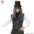 Gothic Vest with Jabot and Satin Gem