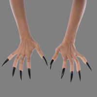 Witch fingers with black nails  