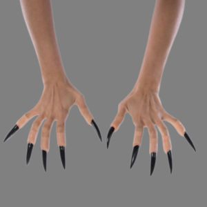 Dedos de bruja con uñas negras  