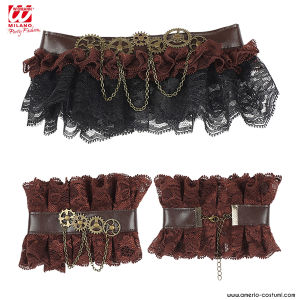 Steampunk lace crew neck and cuffs