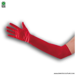 Rote Stretchhandschuhe 50 cm