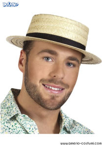 STRAW HAT with black band