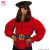 Camisa Pirata Medieval Histórica Roja