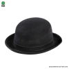 Black suede bowler hat