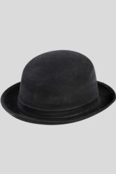 Pălărie bowler neagră din piele întoarsă