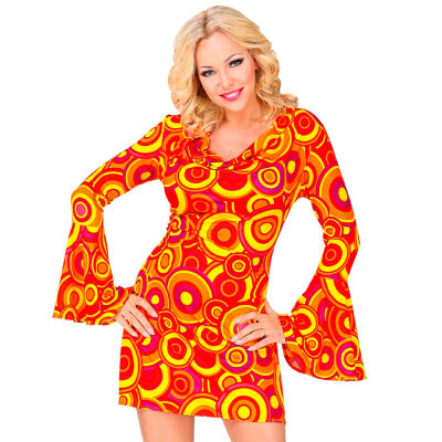 70er Jahre Groovy Style Bubbles Orange