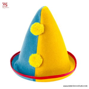 Sombrero de payaso de fieltro en forma de cono