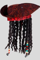 Tricorno Pirata con Bandana e Dreadlocks