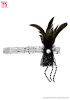 Headband with Silver Sequins and Feathers
